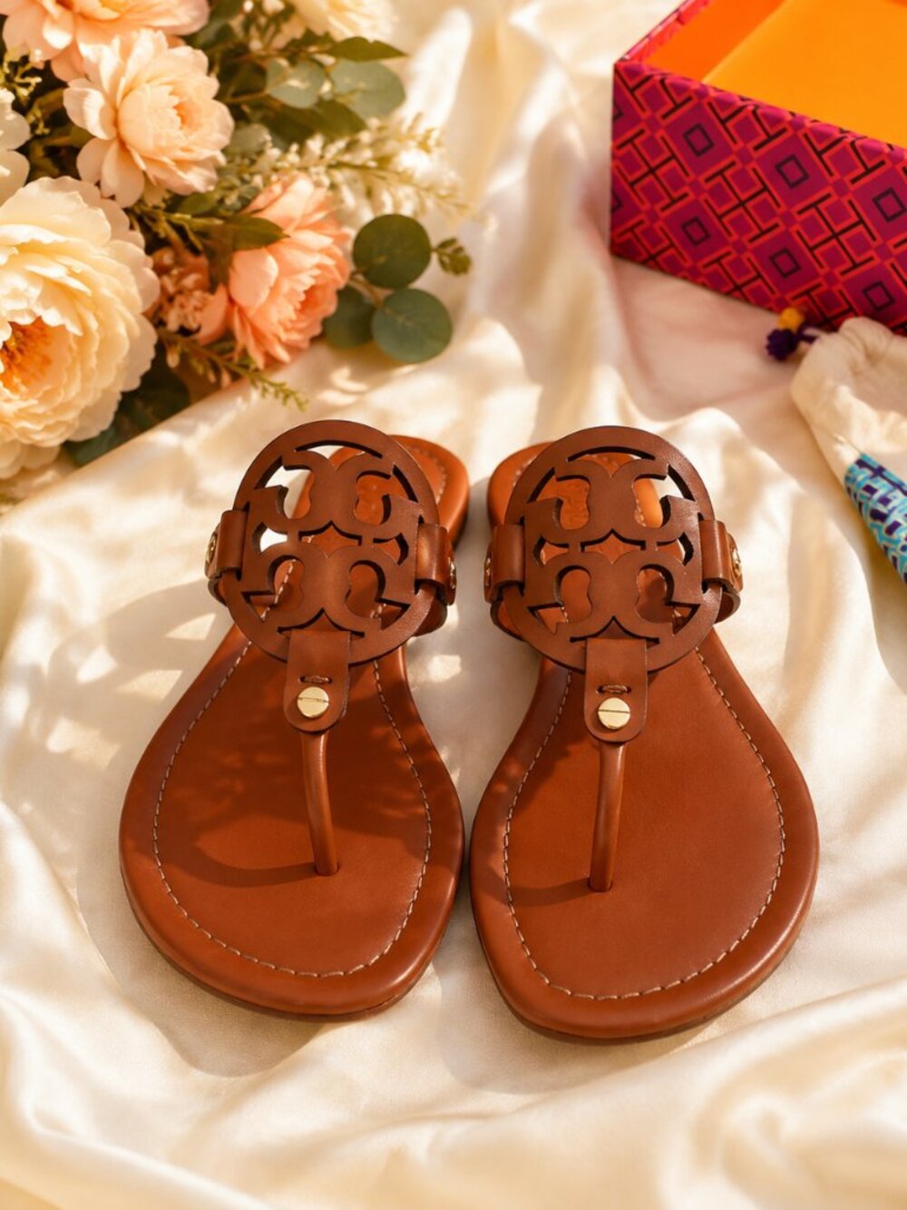 NEW IN BOX Tory Burch Miller Sandals in Vintage Vachetta